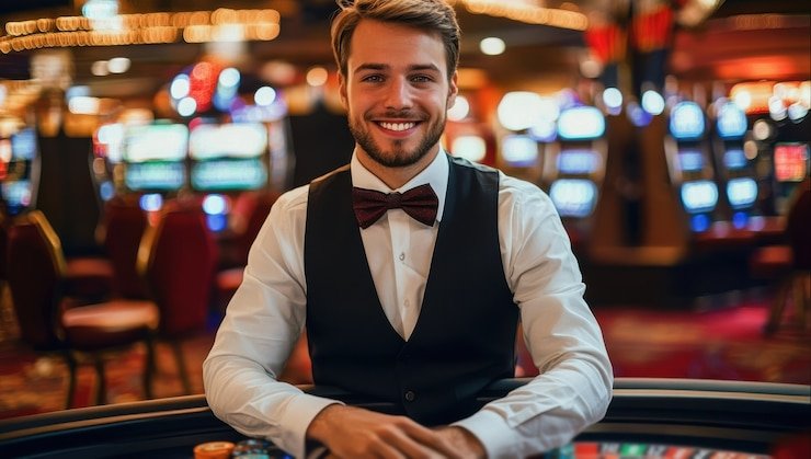 Antarmuka permainan slot Red Tiger dengan simbol dan gulungan yang berwarna cerah